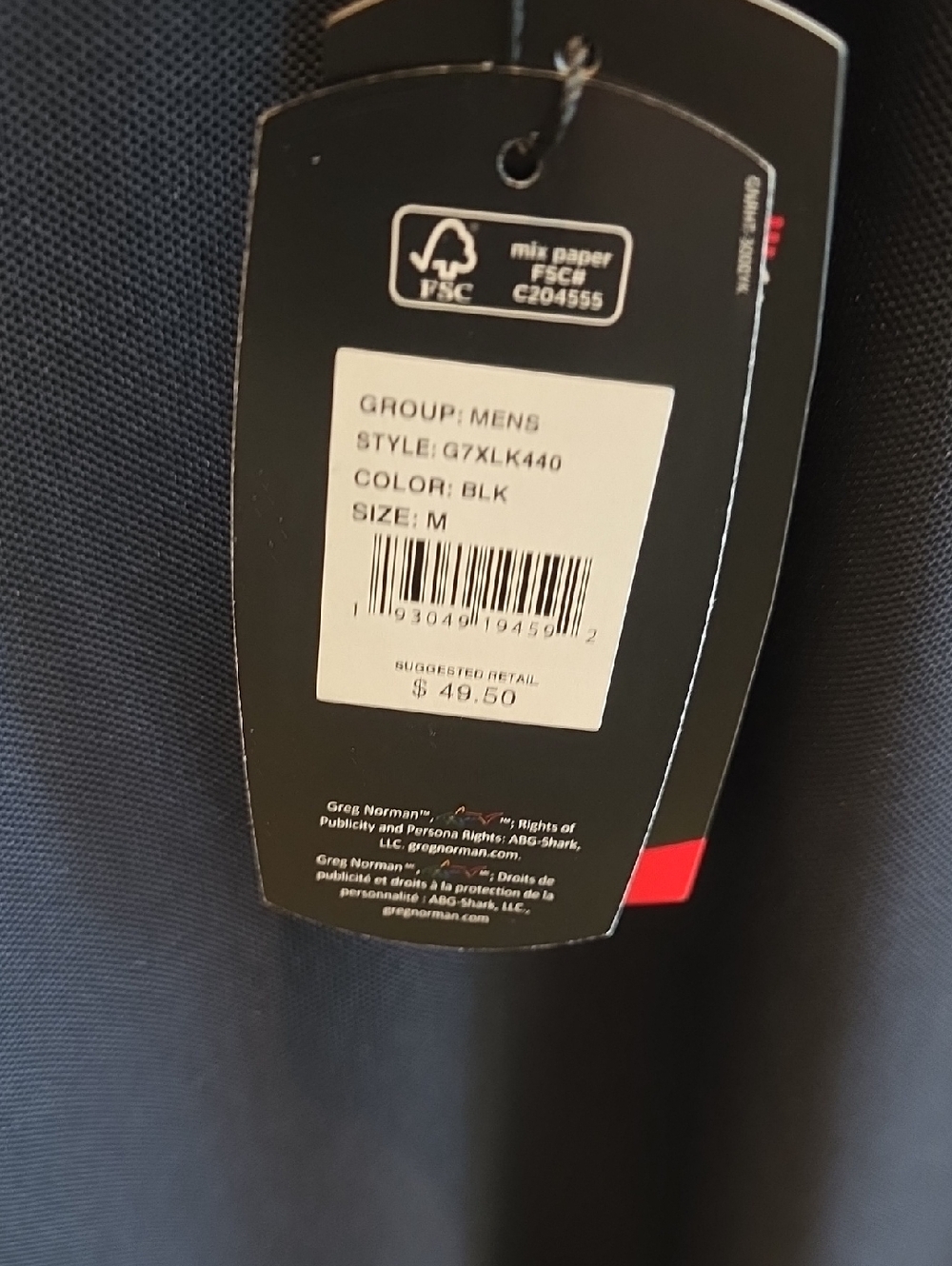 Greg Norman Perfomance Fabric Black Polo with Multicolor Shark Logo - Picture 2 of 4